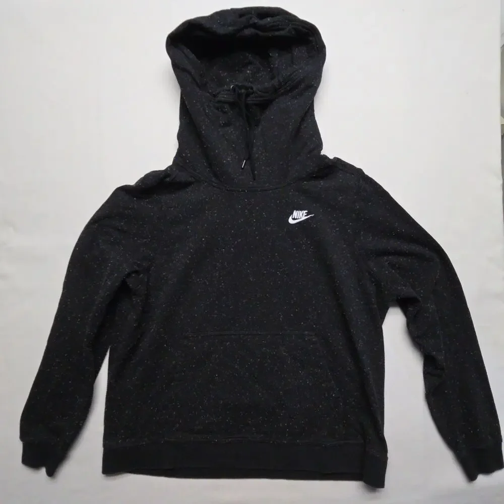 Nike Womens Black Rainbow Speckled Hoodie Jogger Set XL Cotton Blend Casual